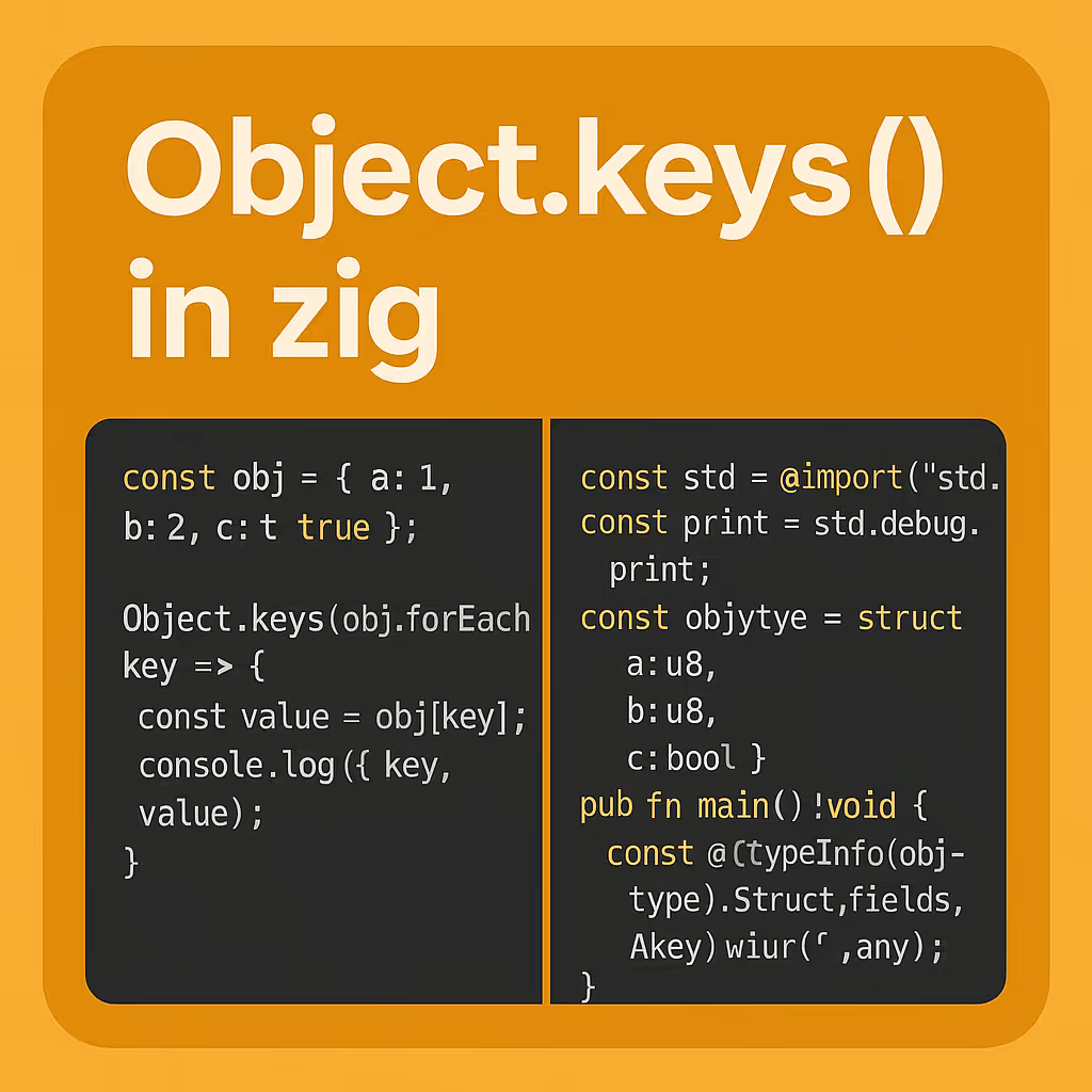 Object.keys() in zig